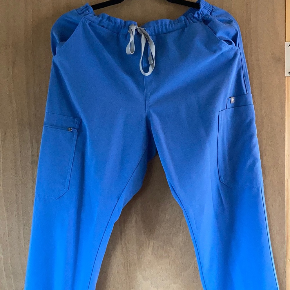 Figs ceil blue scrub pants medium tall